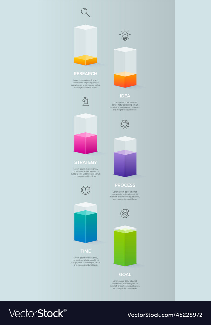 Vertical infographic design with icons and 6