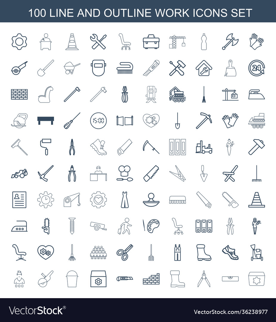 100 work icons