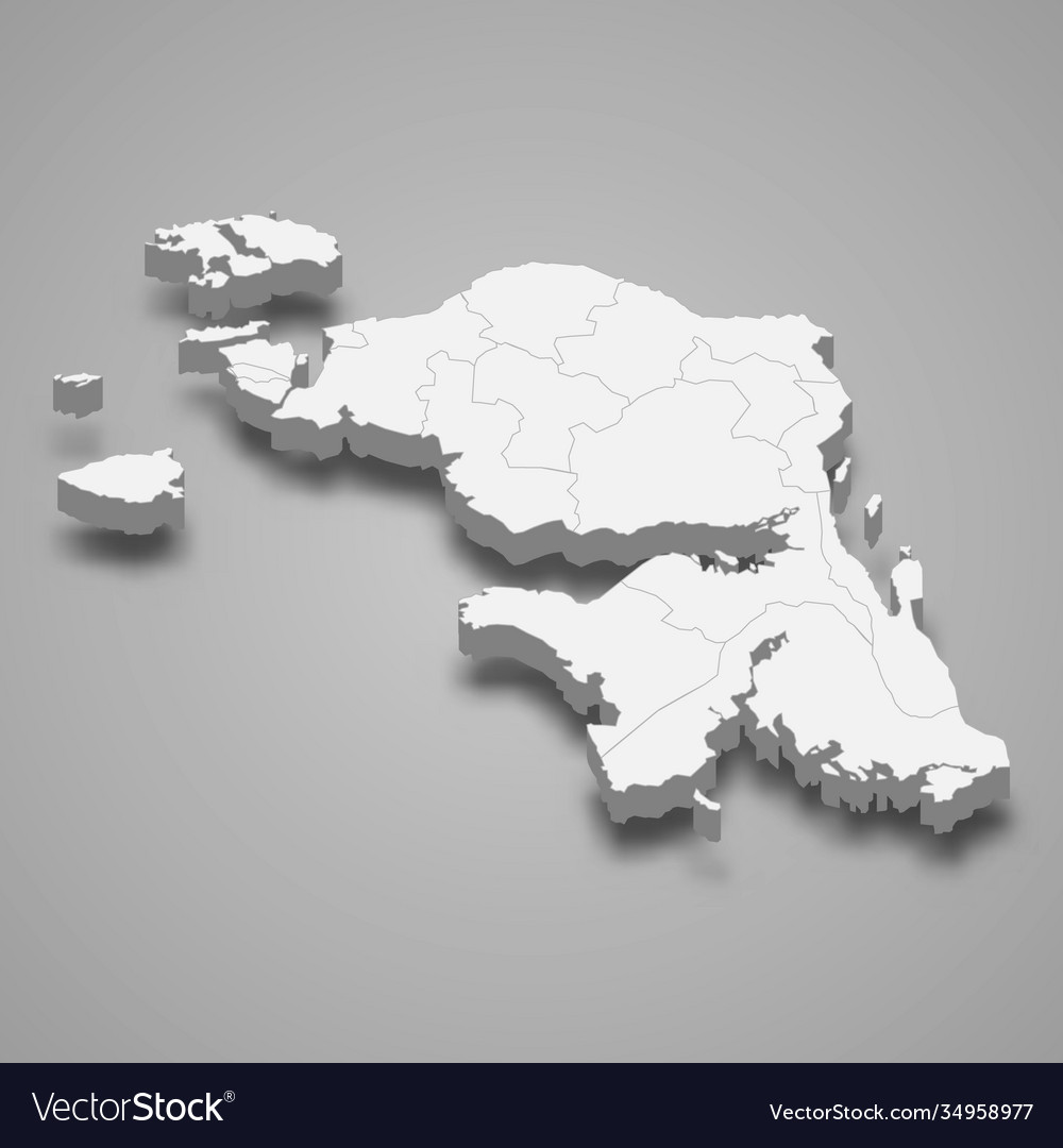 3d isometric map west papua is a province Vector Image