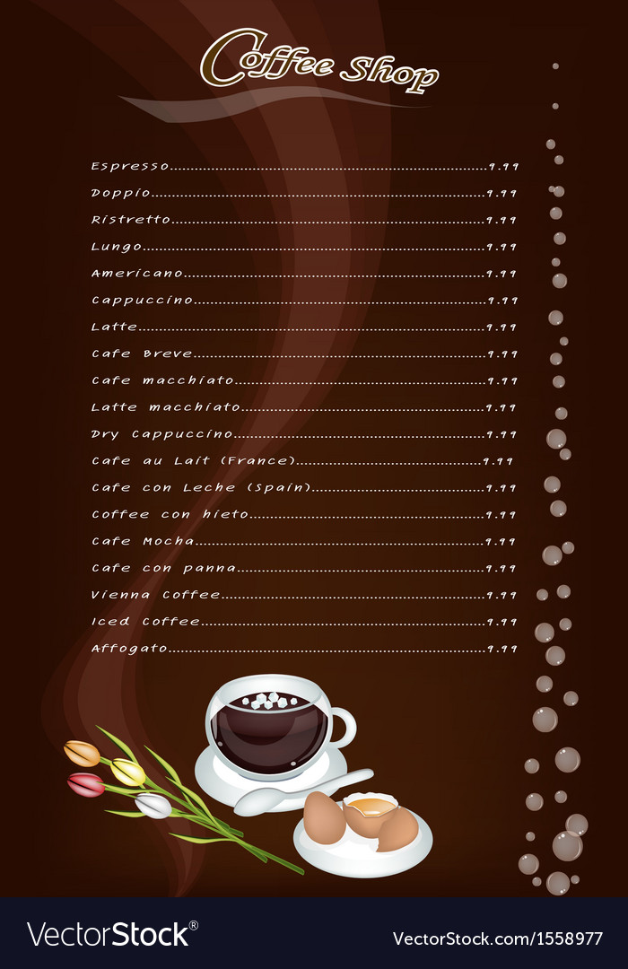 Coffee Shop Menu Background