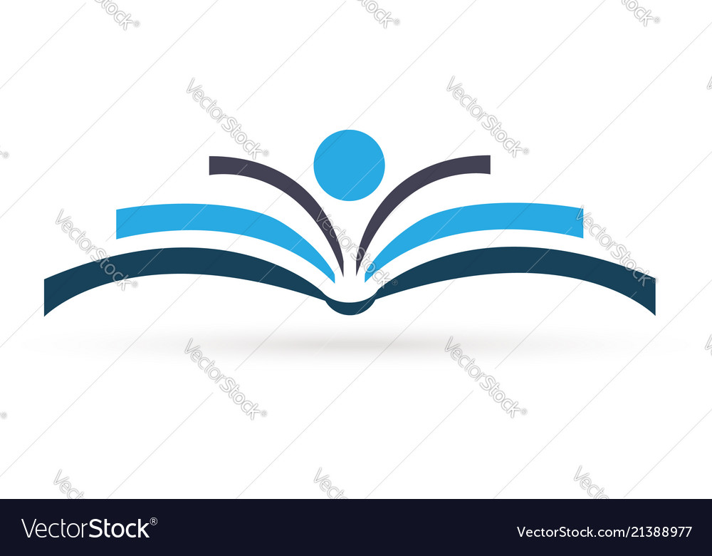 Abstract blue book logo Royalty Free Vector Image