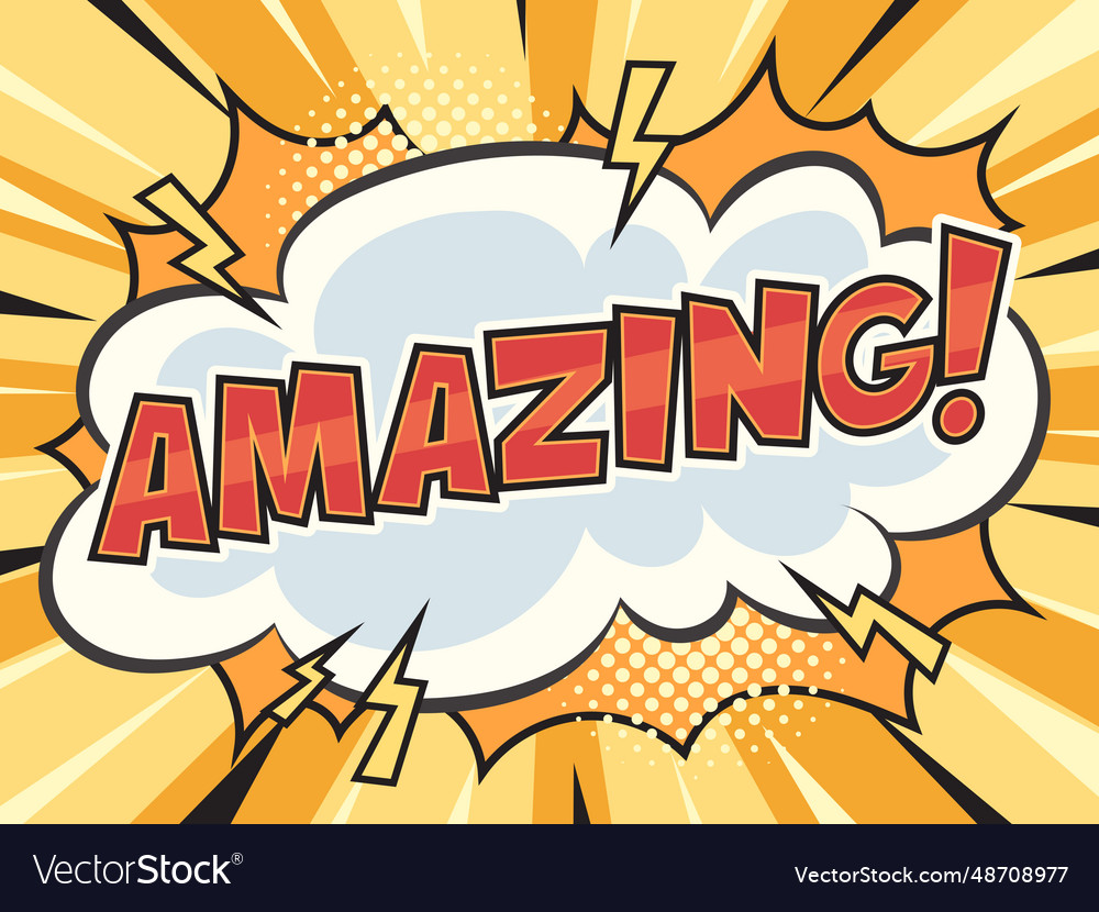 Amazing word comic book pop art Royalty Free Vector Image