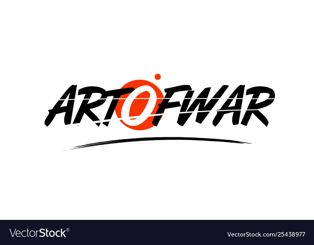 Art war word text logo icon with red circle