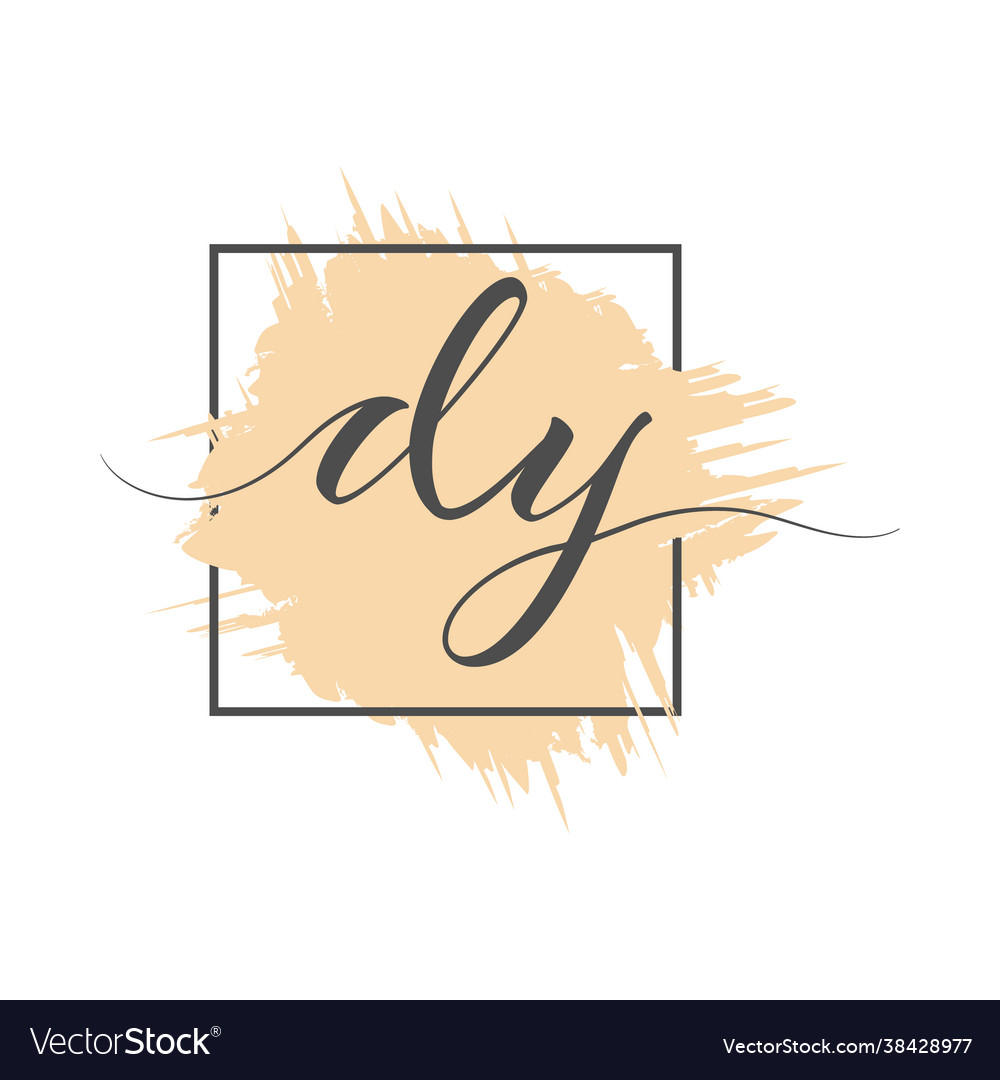 Calligraphic lowercase letters dy are written