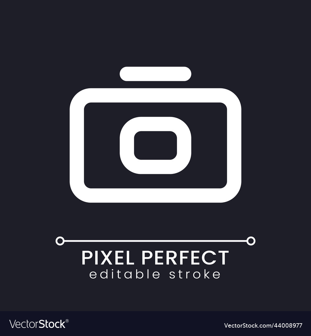 Camera pixel perfect white linear ui icon vector image Camera pixel perfect white linear ui icon
