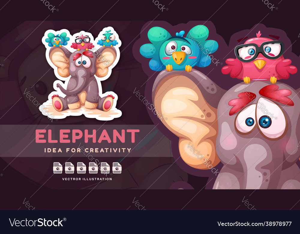 Cartoon Character Cute Animal Friend Funny Vector Image