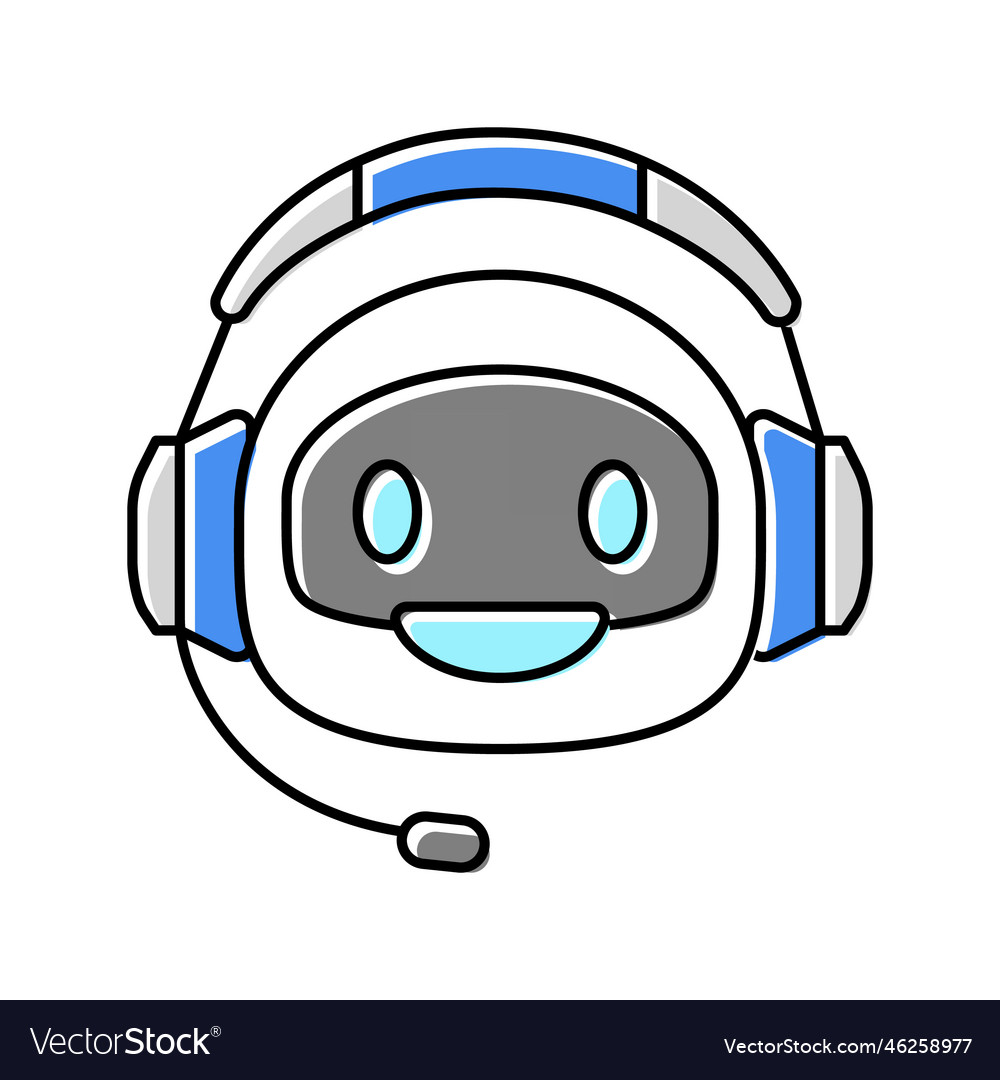Character chat bot color icon vector image Character chat bot color icon