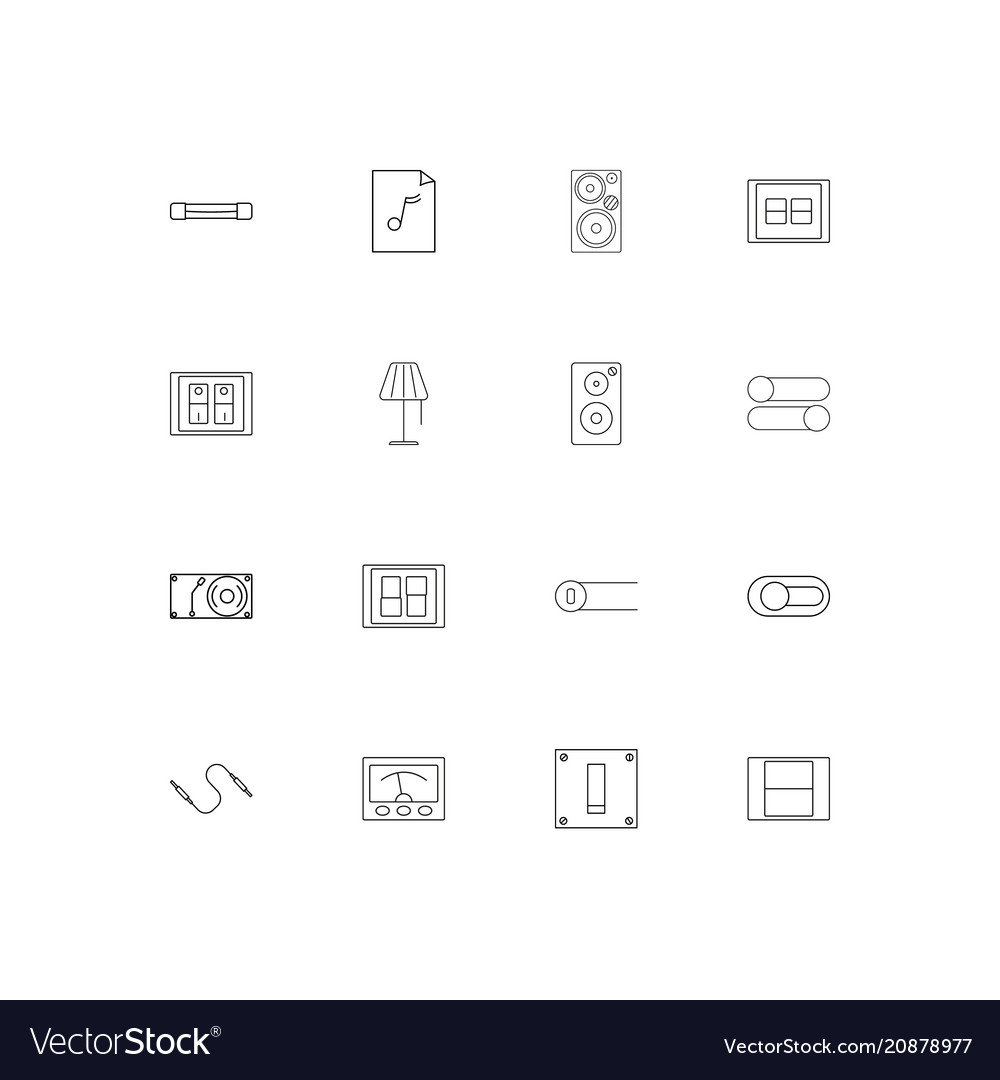 Electrical linear thin icons set outlined simple