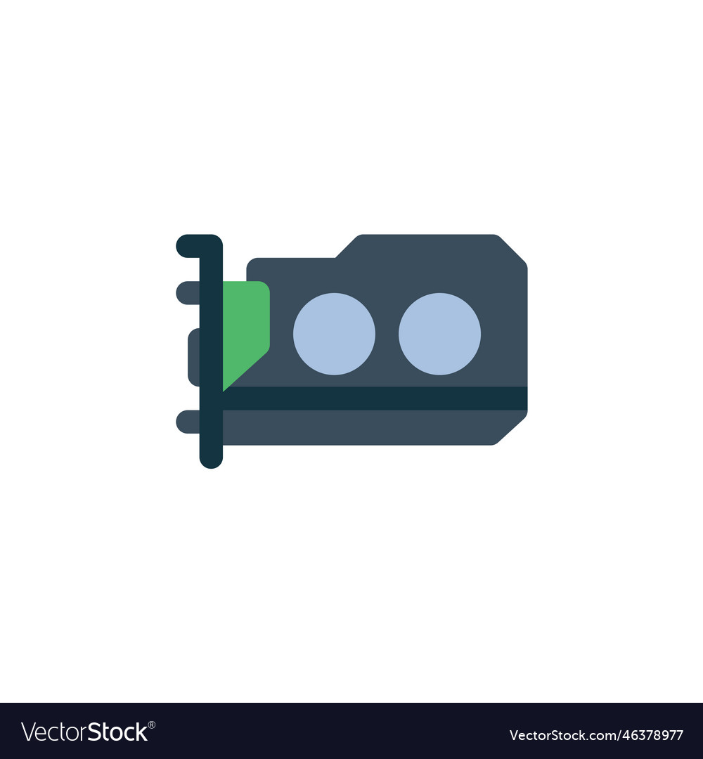 Gpu icon computer component flat style vector image Gpu icon computer component flat style