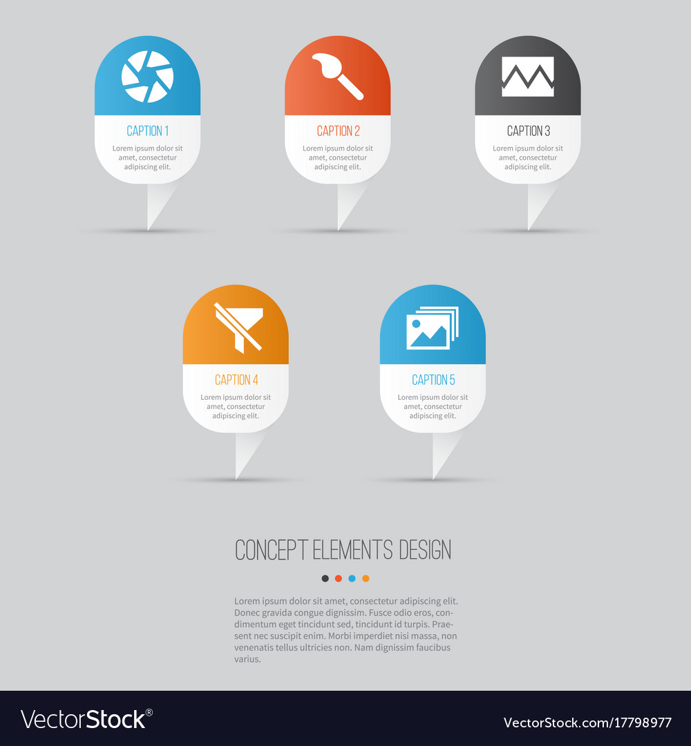 Image icons set collection of no filter focus