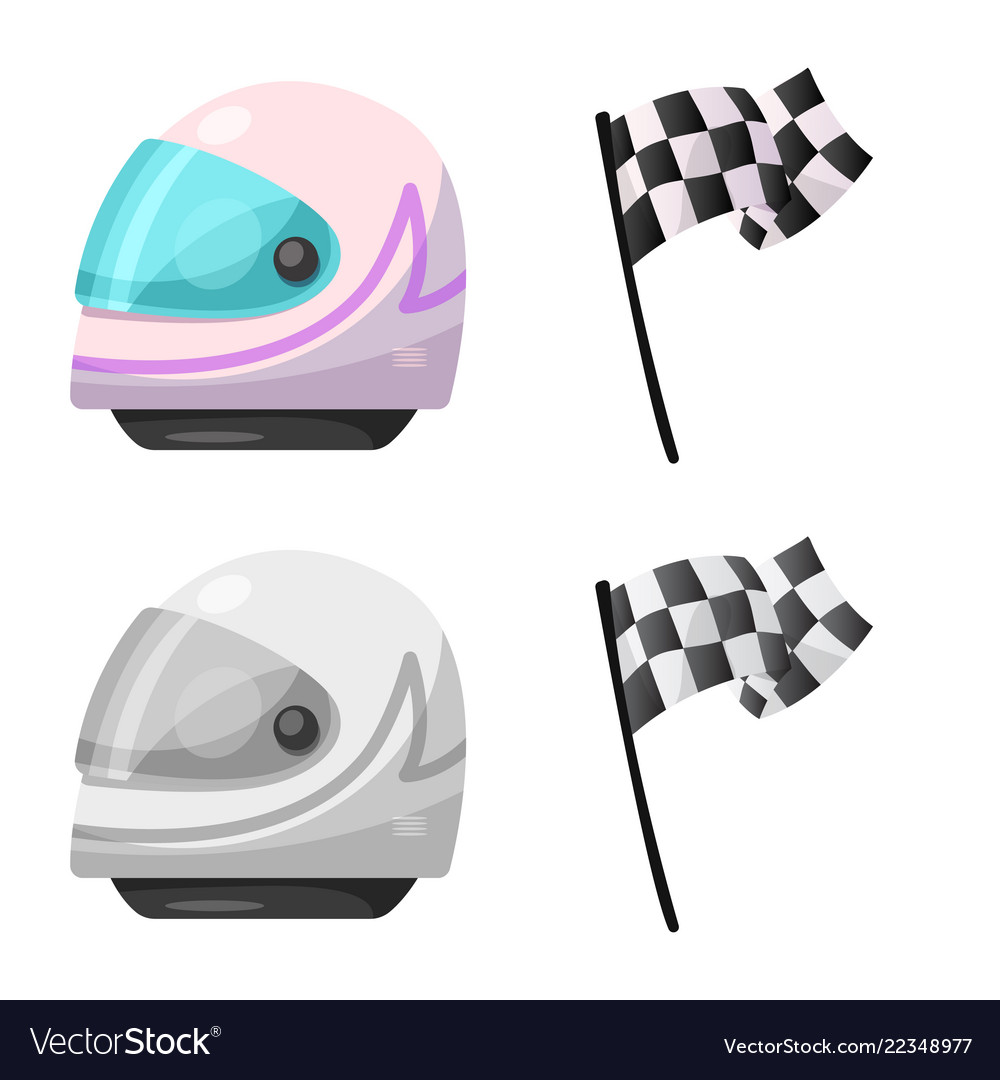 Isolated object of car and rally symbol