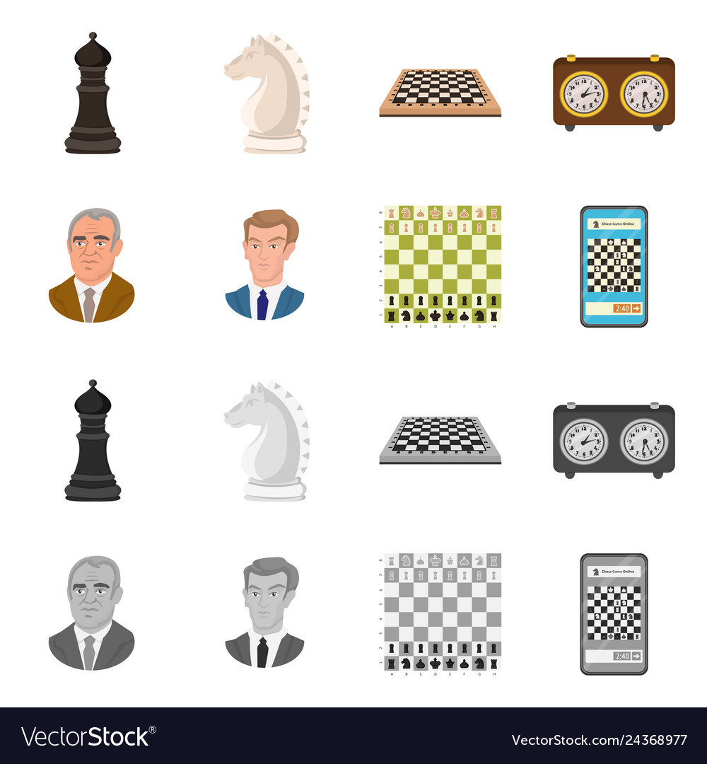 Isolated object of checkmate and thin symbol set vector image Isolated object of checkmate and thin symbol set