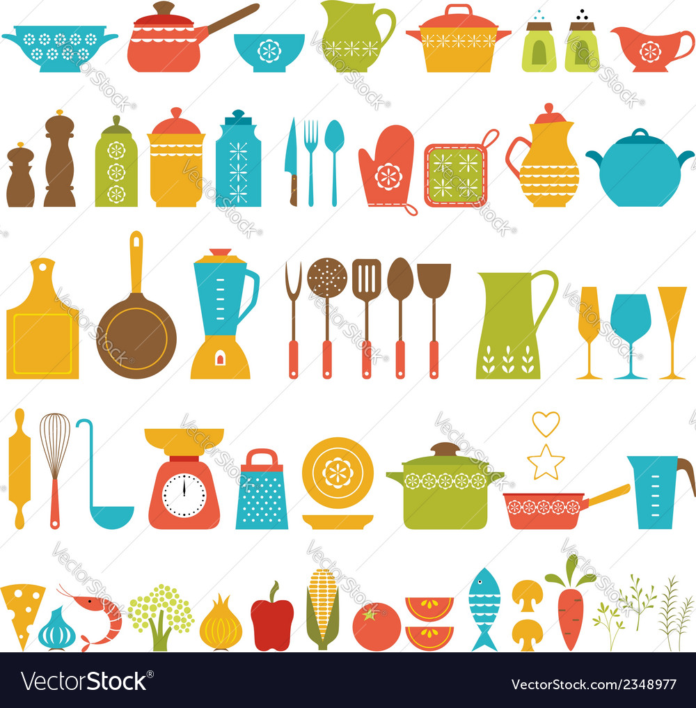 View Detail Kitchen set Royalty Free Vector Image - VectorStock Interior Project