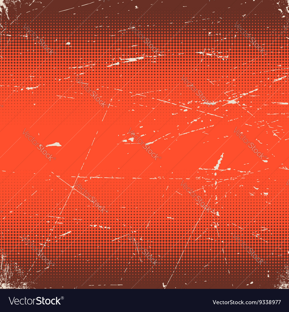 Old red scratched card with halftone gradient