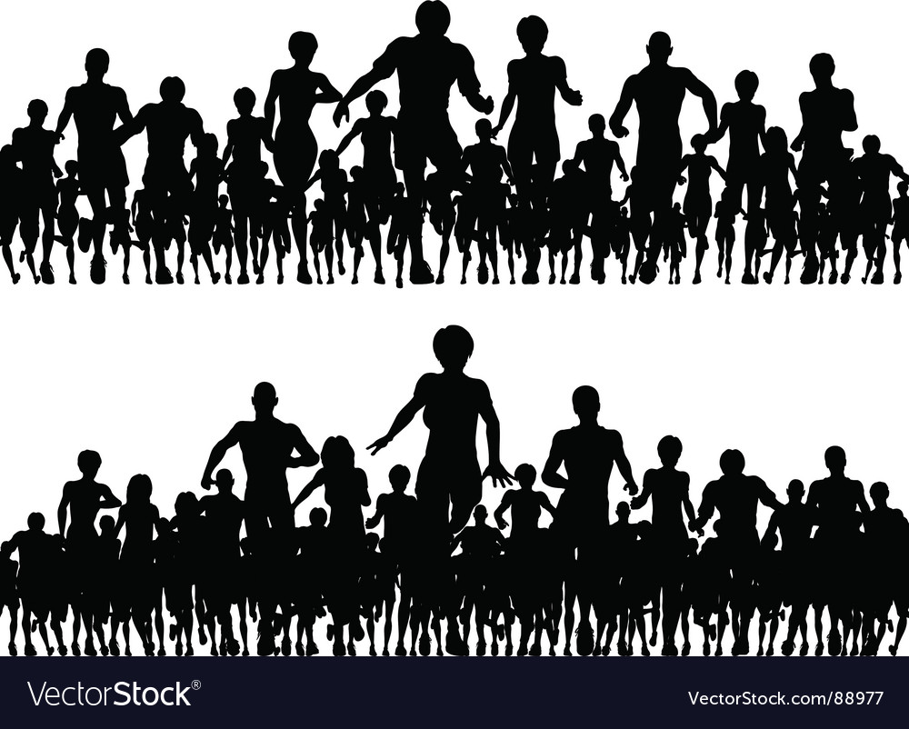 Running Silhouettes of People