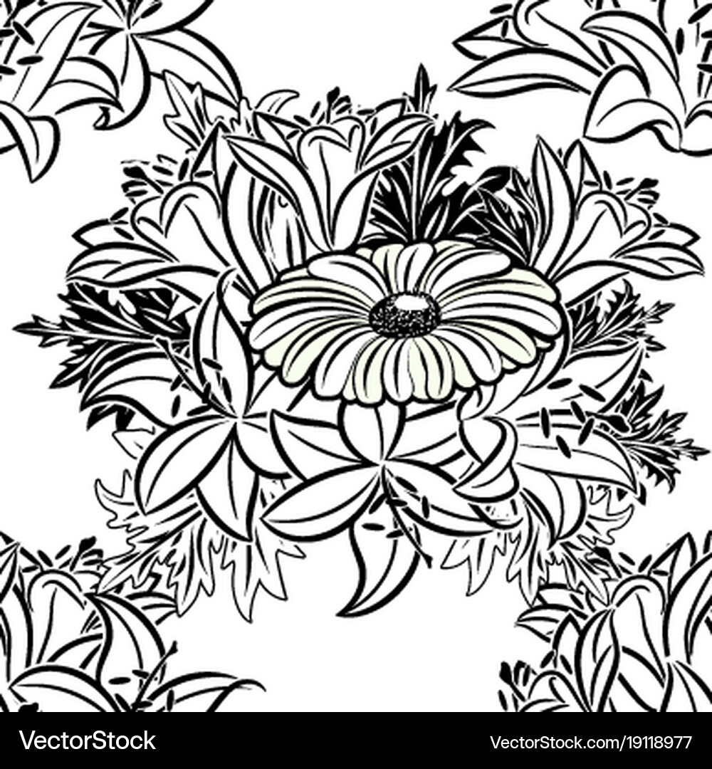 Seamless monochrome pattern Royalty Free Vector Image
