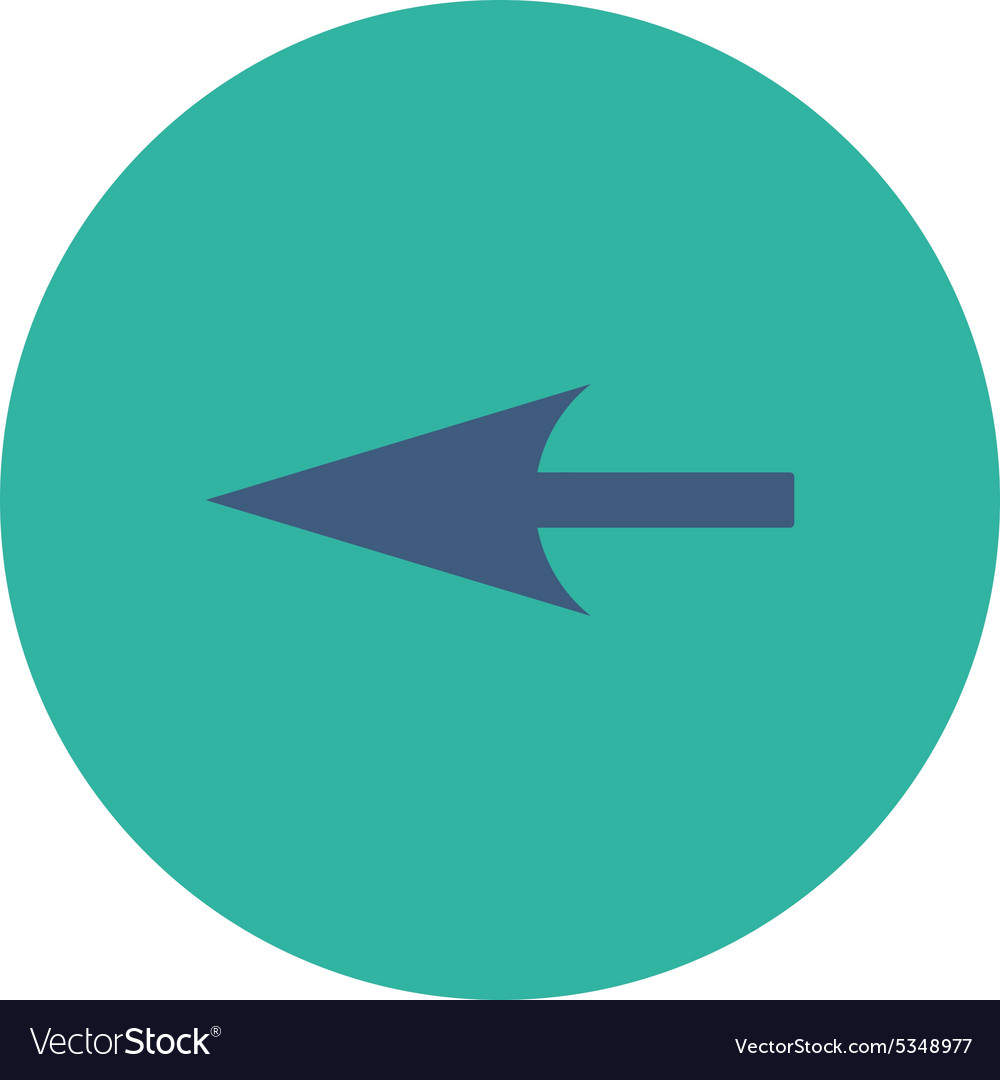 Sharp left arrow flat cobalt and cyan colors round