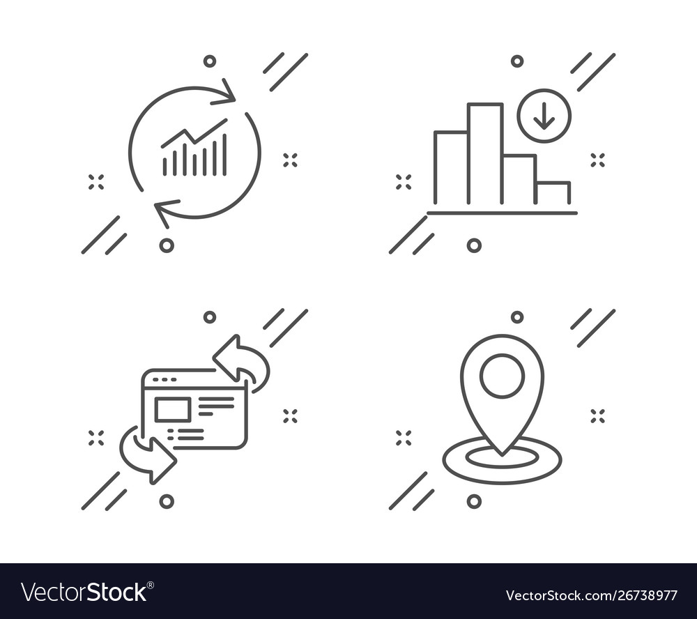 Update data refresh website and decreasing graph Vector Image Update data refresh website and decreasing graph