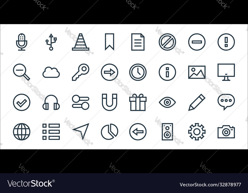 Web essentials line icons linear set quality vector image Web essentials line icons linear set quality