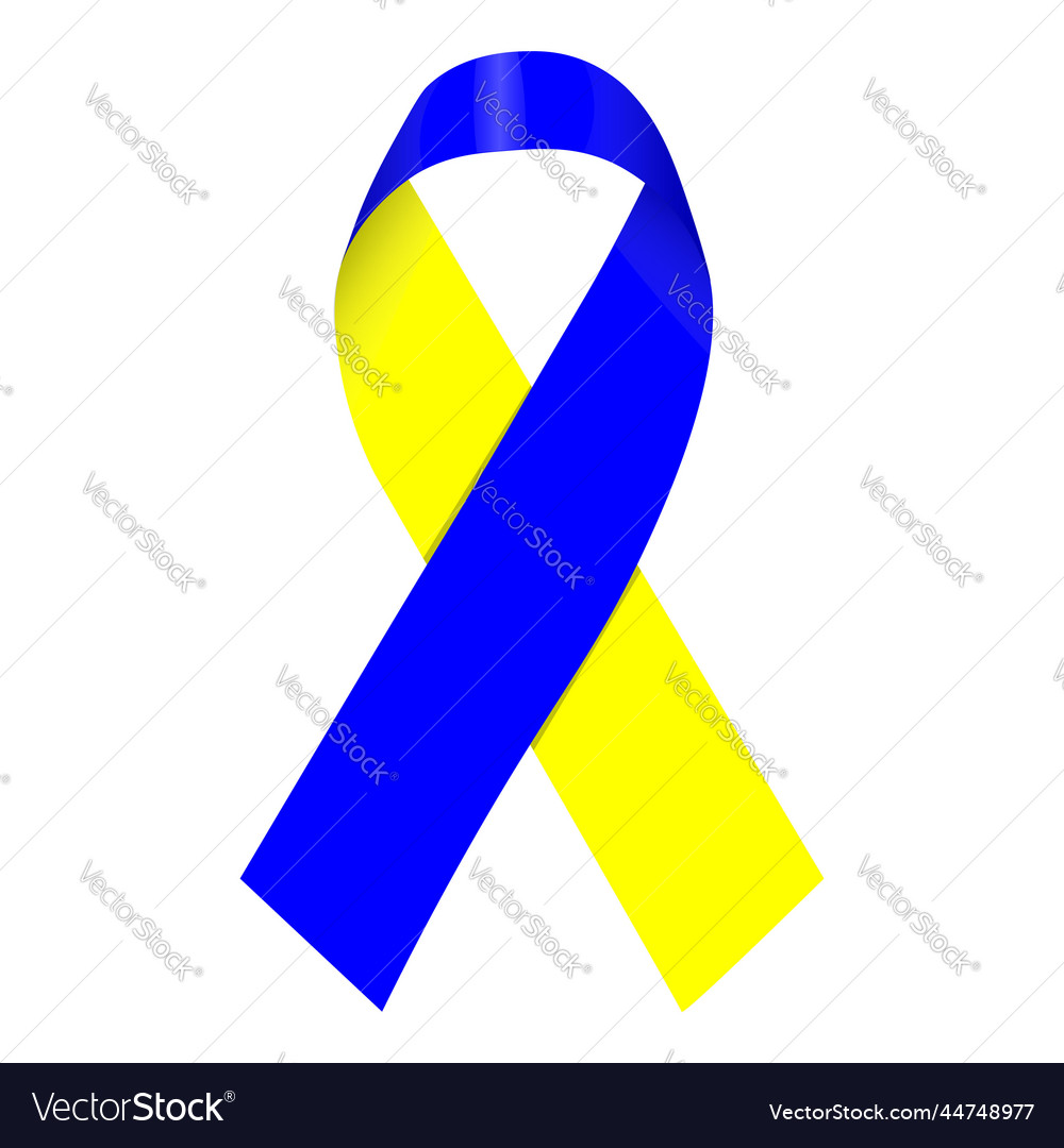 Yellow blue ribbon information about down syndrome