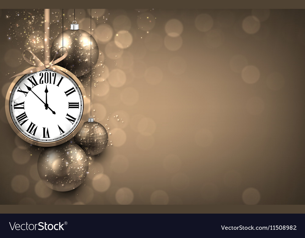 2017 new year background with clock