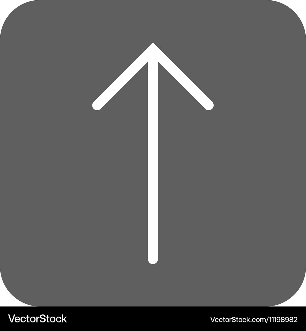 Arrow up flat squared icon Royalty Free Vector Image