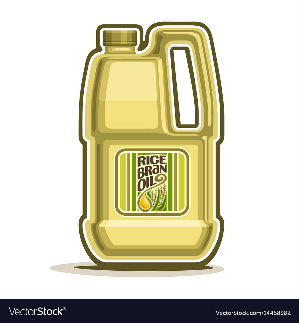 Big yellow plastic bottle with rice bran oil