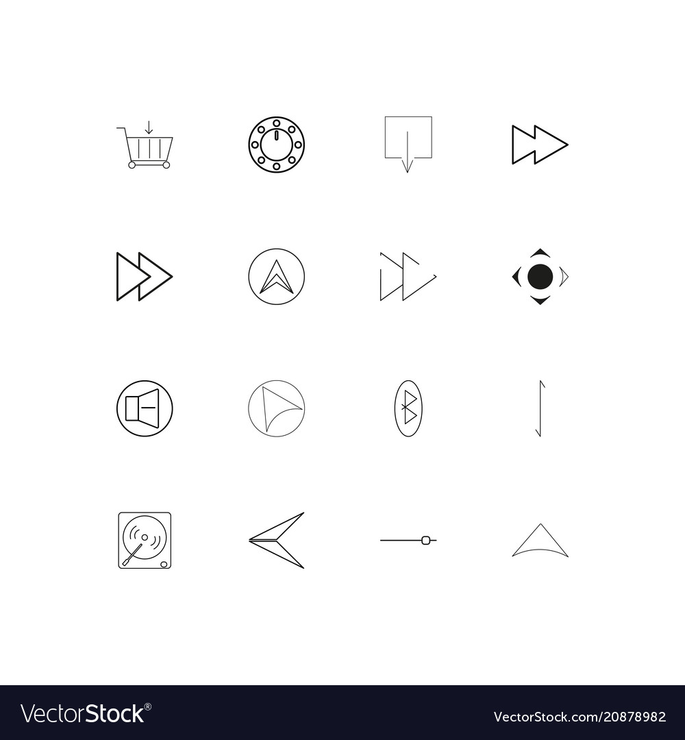 Buttons linear thin icons set outlined simple