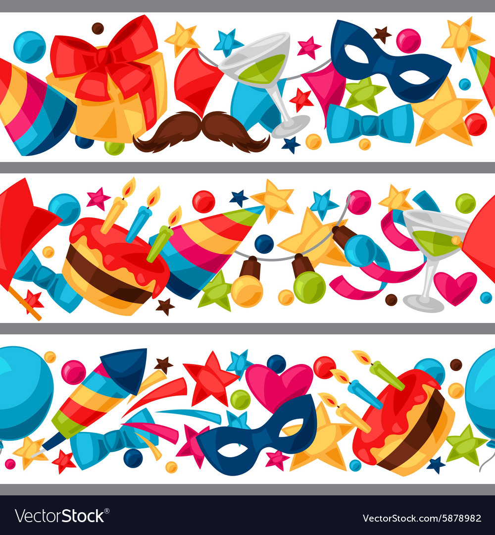 Carnival show and party seamless pattern