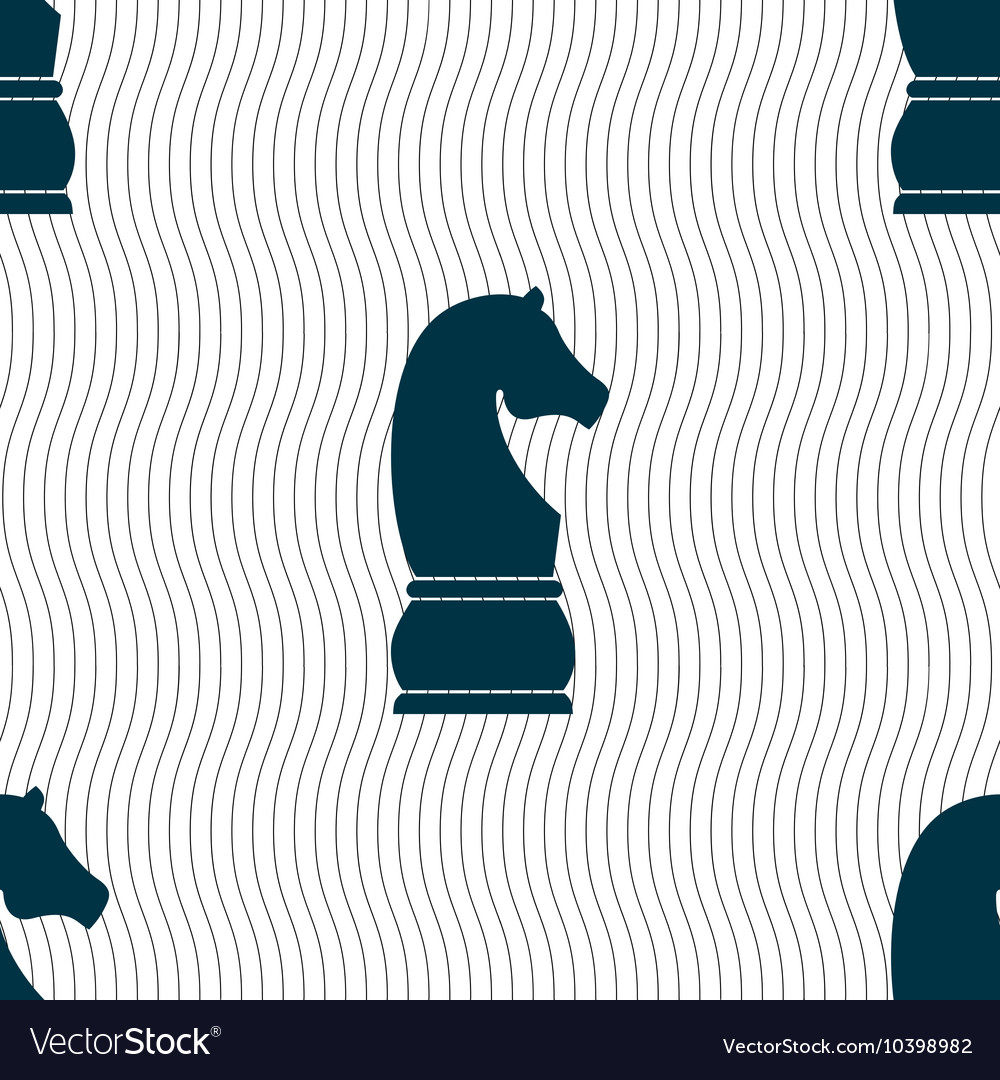 Chess knight icon sign seamless pattern