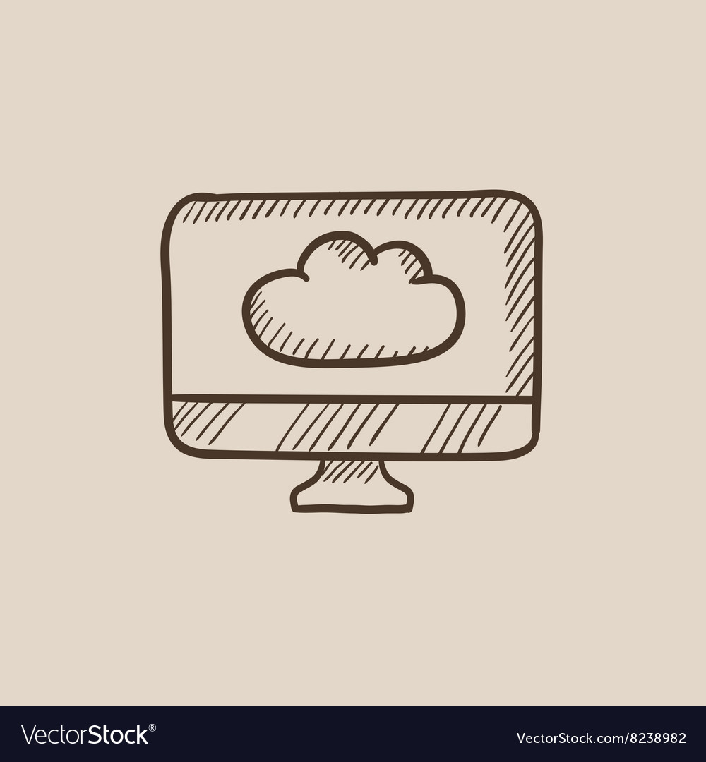 Cloud computing sketch icon