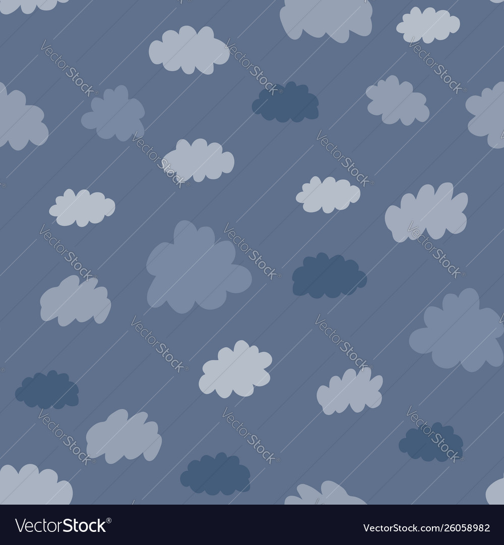 Clouds seamless pattern weather background design vector image Clouds seamless pattern weather background design
