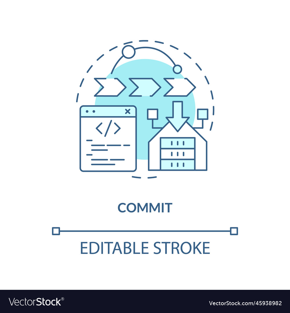 Commit turquoise concept icon vector image Commit turquoise concept icon