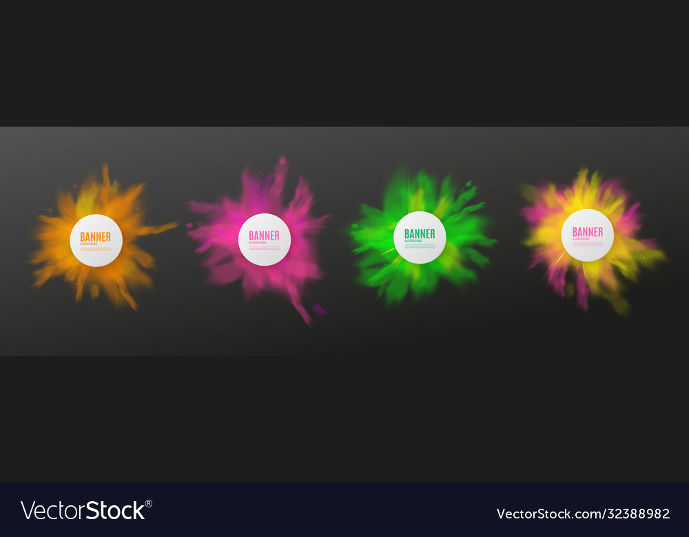 Dynamic Color Splash Banner Set