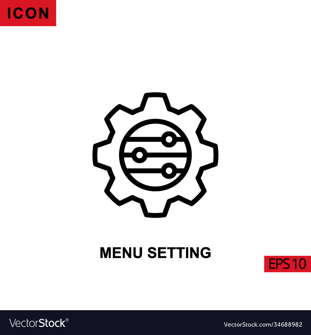 Icon menu setting vector image Icon menu setting