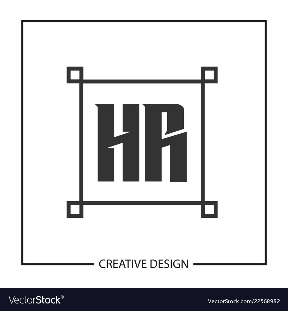 Initial hr letter logo template design