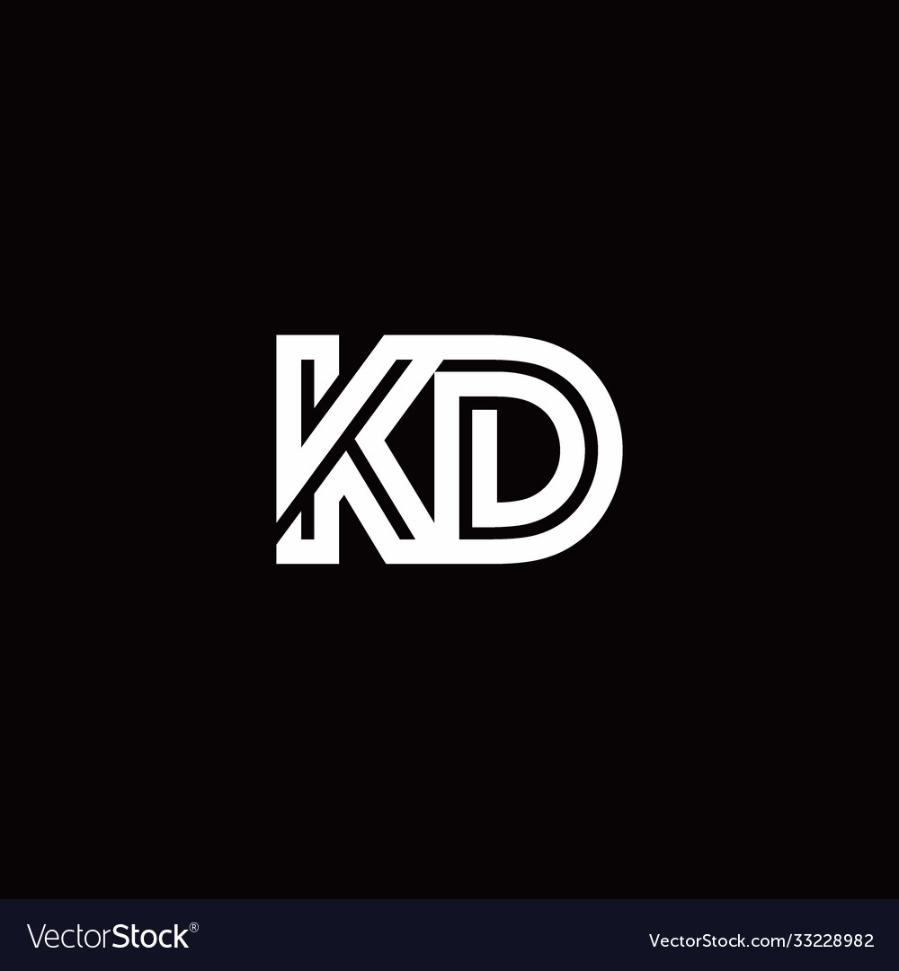 Kd monogram logo with abstract line vector image Kd monogram logo with abstract line