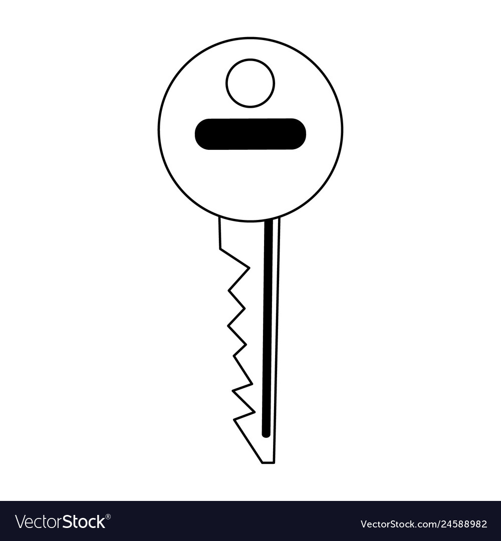 Key locked security symbol in black and white Vector Image