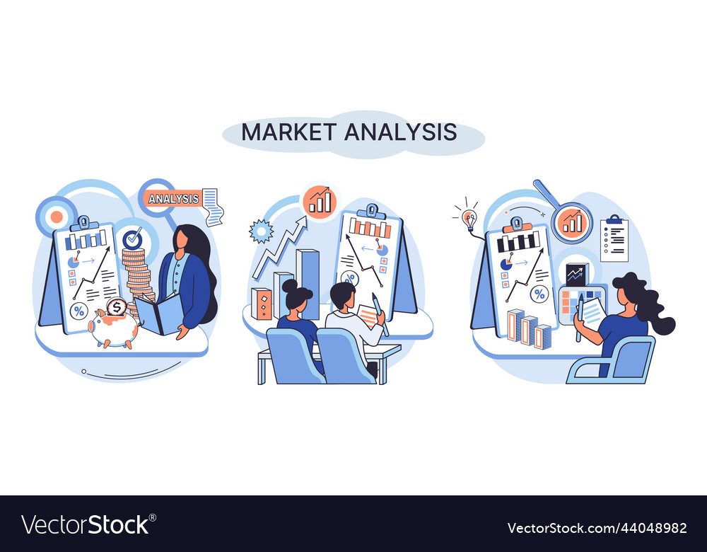 Market analysis metaphor marketing strategy Vector Image