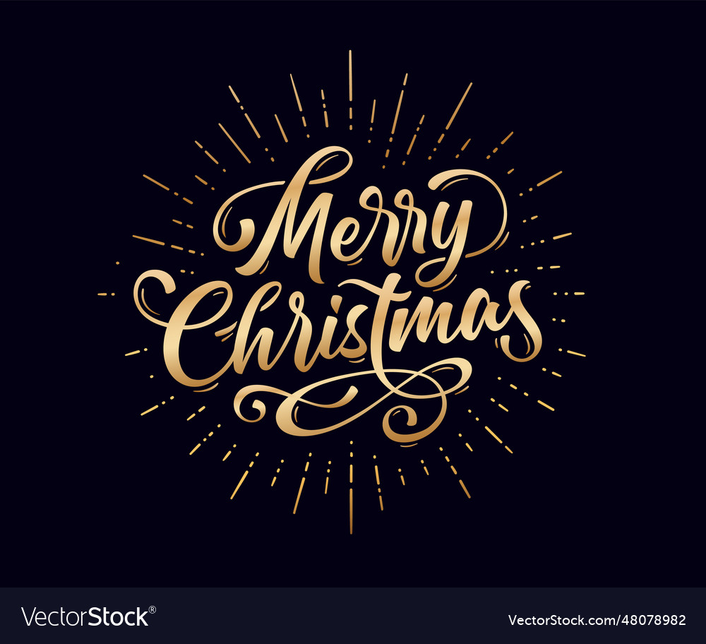 Merry christmas lettering text for merry Vector Image