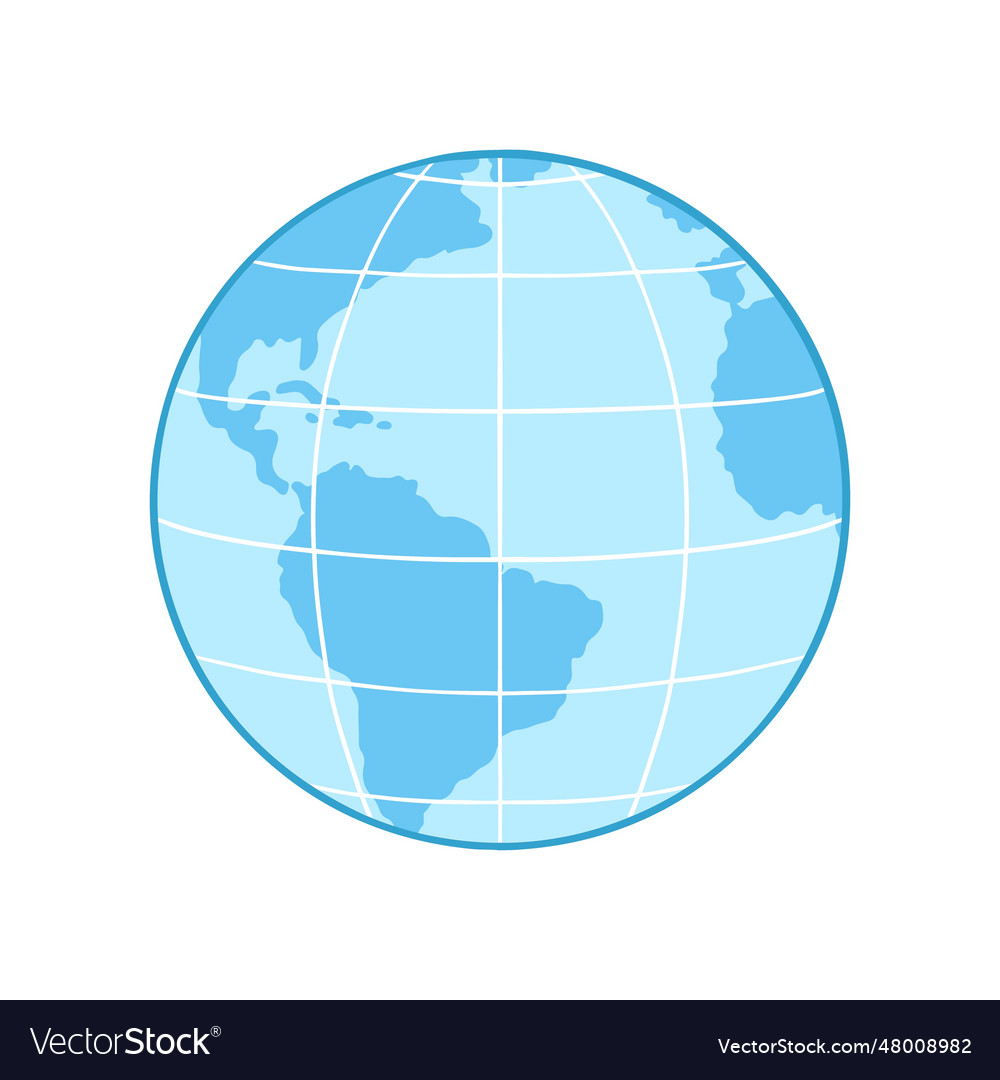 Model of the earth blue globe with map oceans