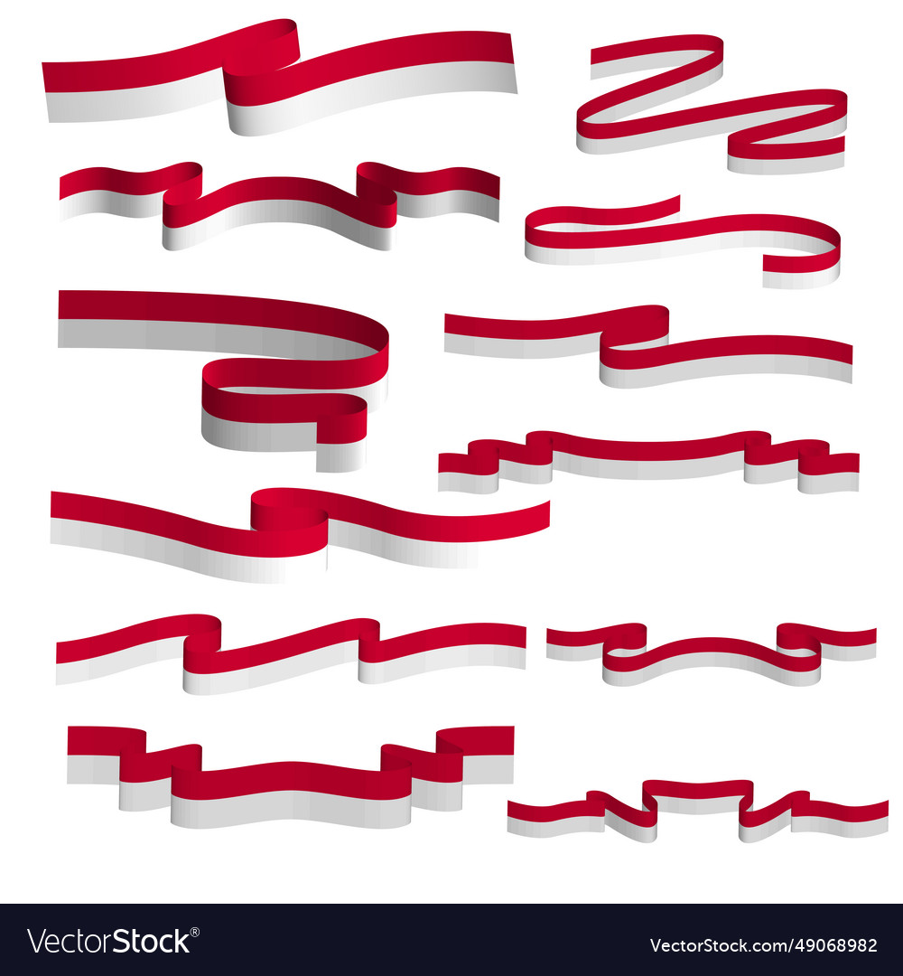 Monaco flag ribbon element bundle set
