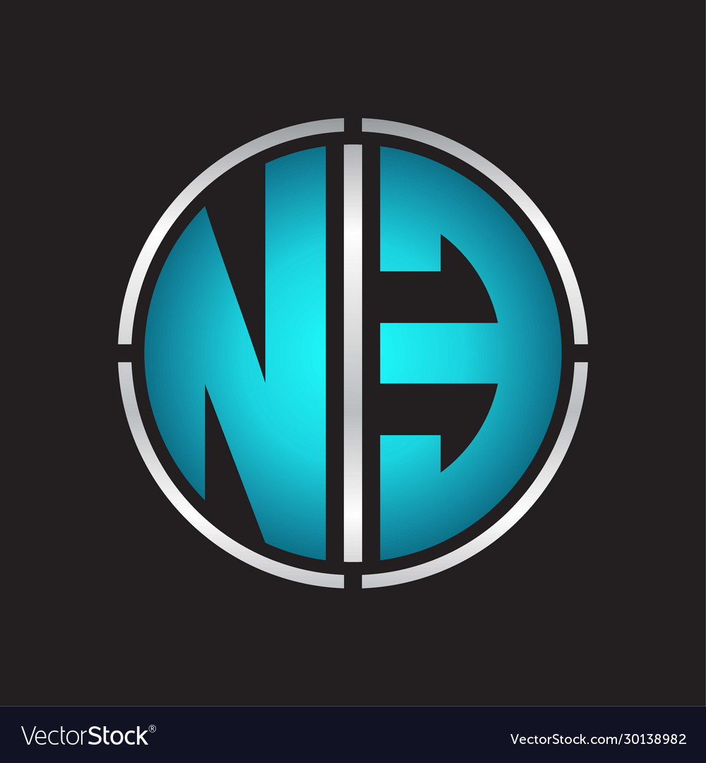 Ne logo initial with circle line cut design