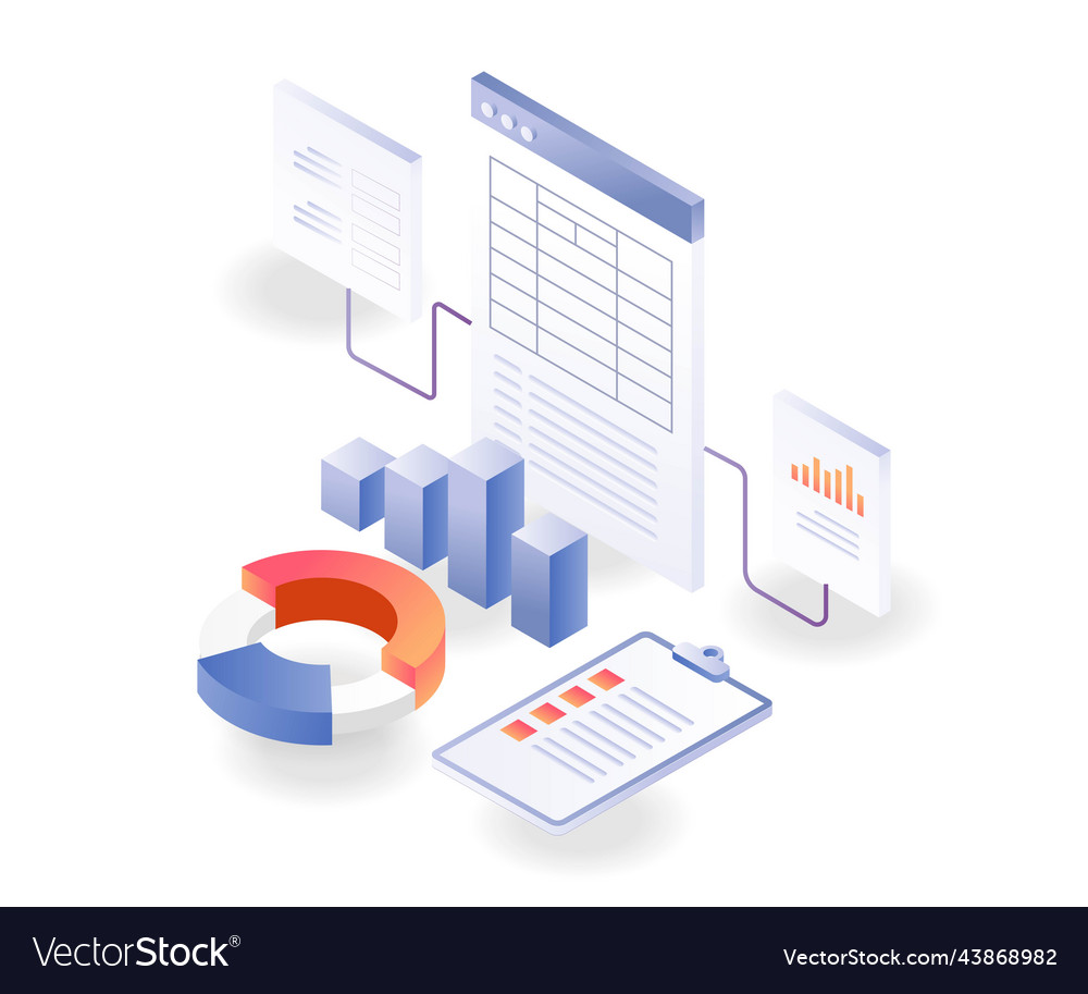 Network analysis business database vector image Network analysis business database