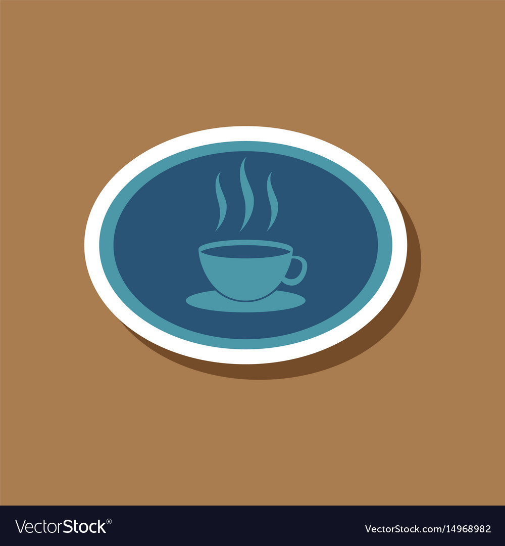 Paper sticker on stylish background logo coffee