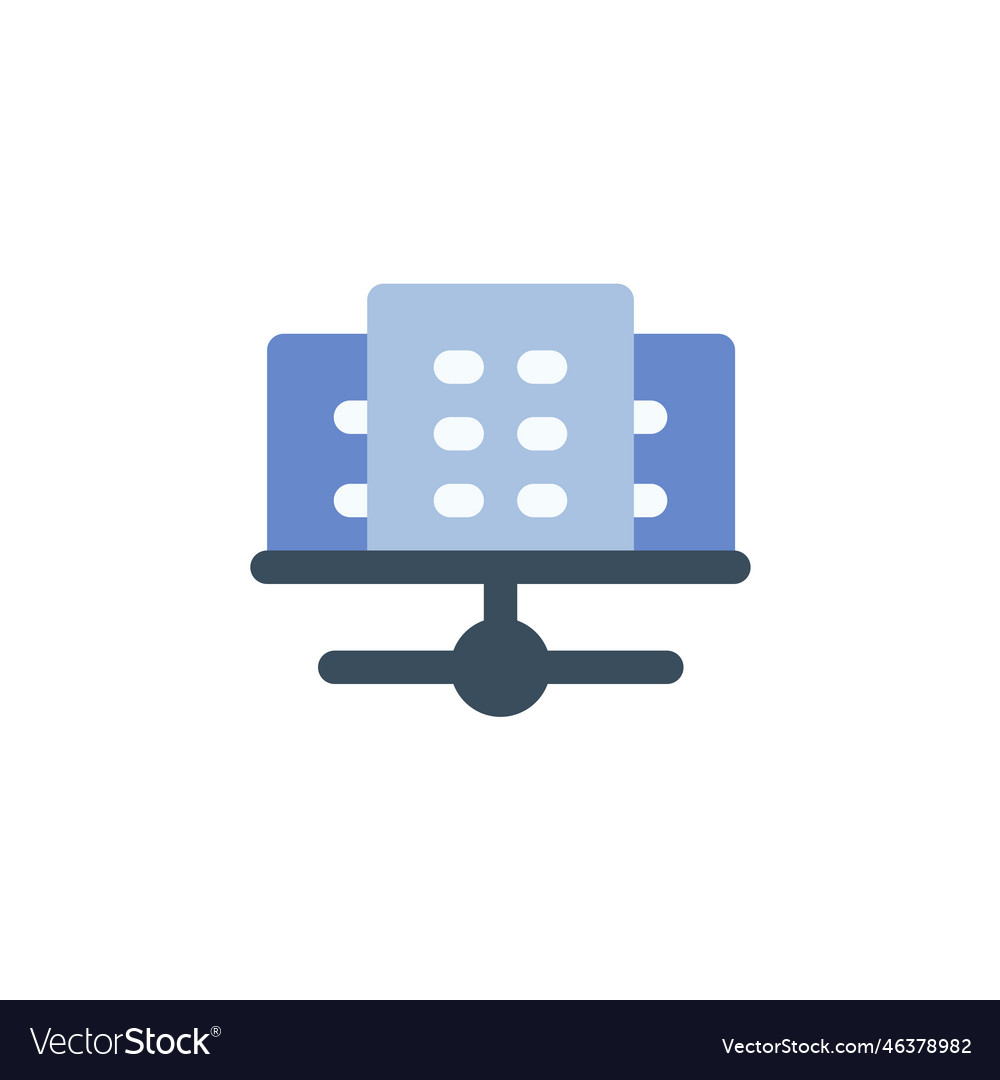 Server icon computer component flat style vector image Server icon computer component flat style