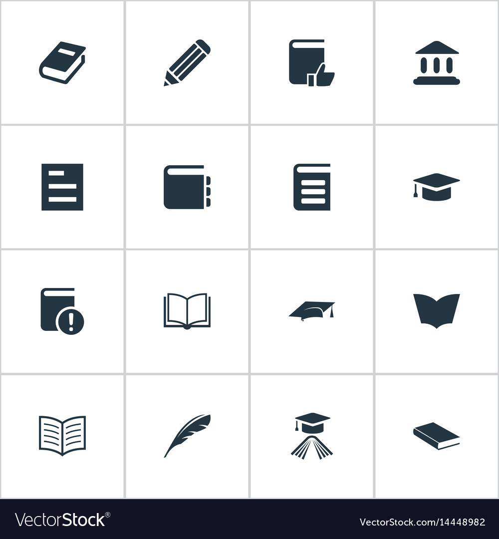 Set of simple reading icons