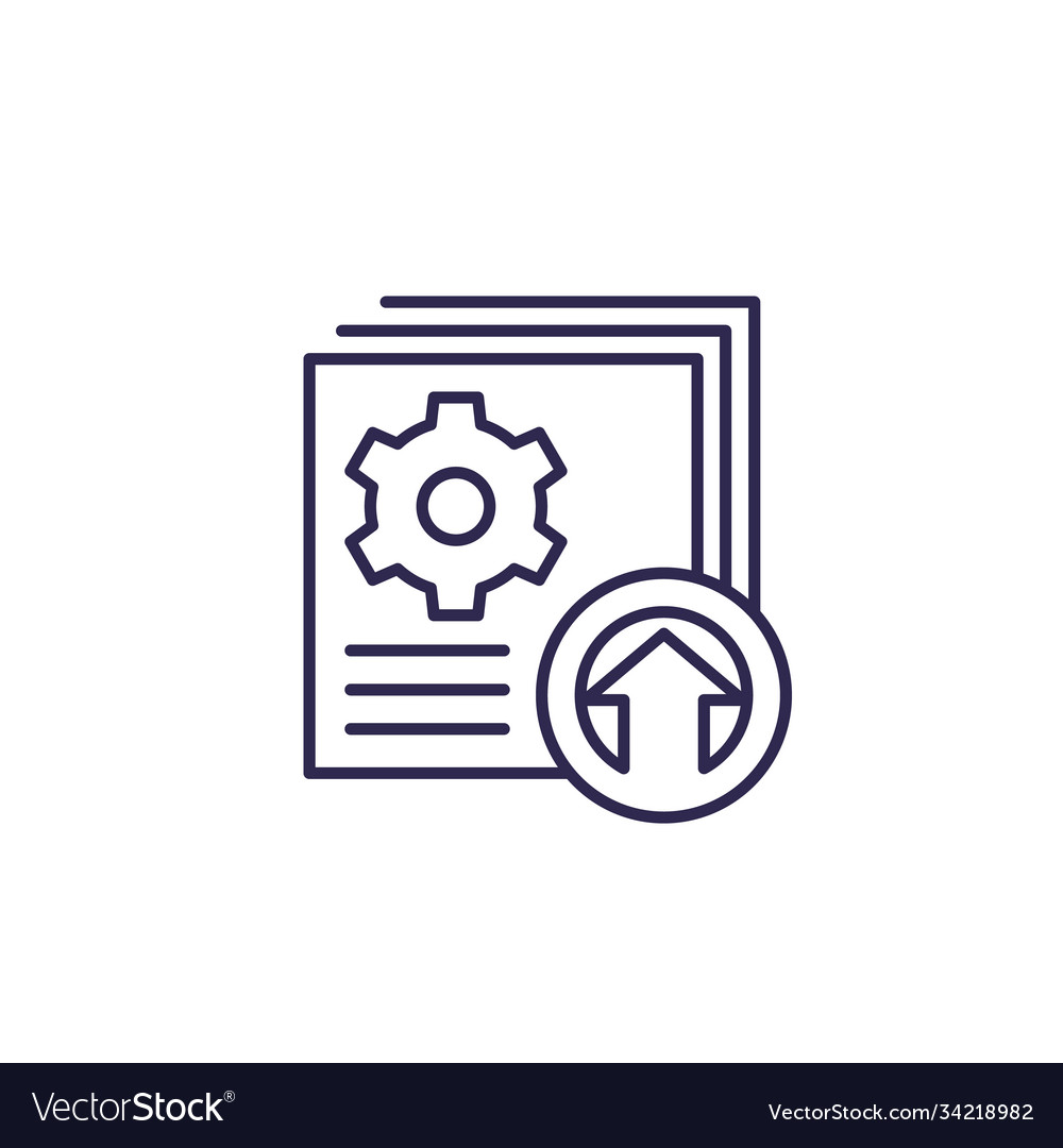 Upgrade update icon on white line Royalty Free Vector Image