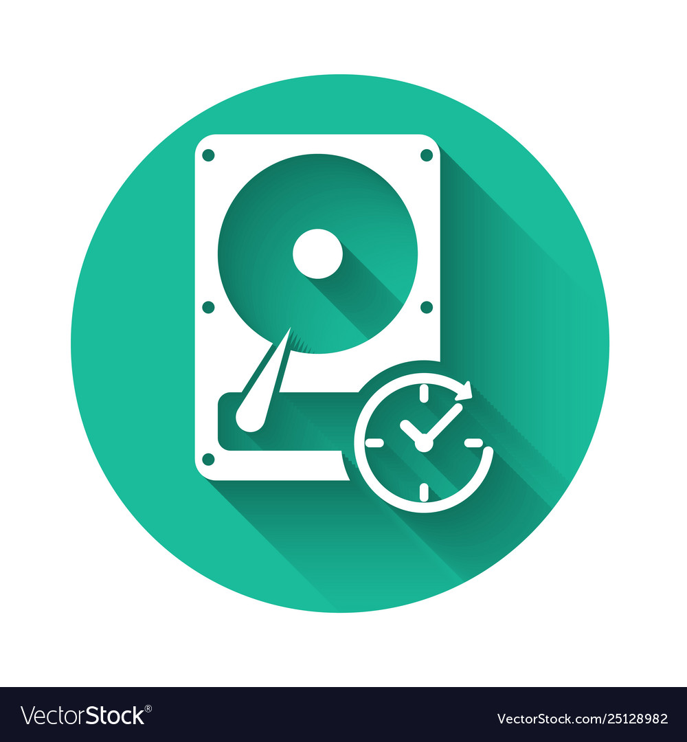 White hard disk drive with clockwise sign data vector image White hard disk drive with clockwise sign data