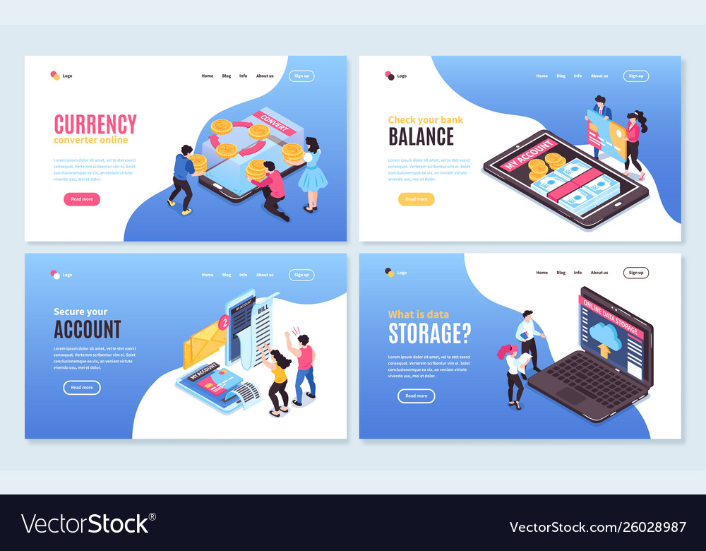 Account Balance Banners Collection Royalty Free Vector Image